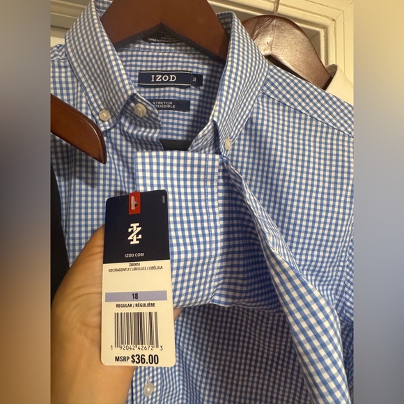 IZOD Boys' Brass Button BlazerJacket/suit pantskBlue Checkered & White Shirts - Picture 10 of 15